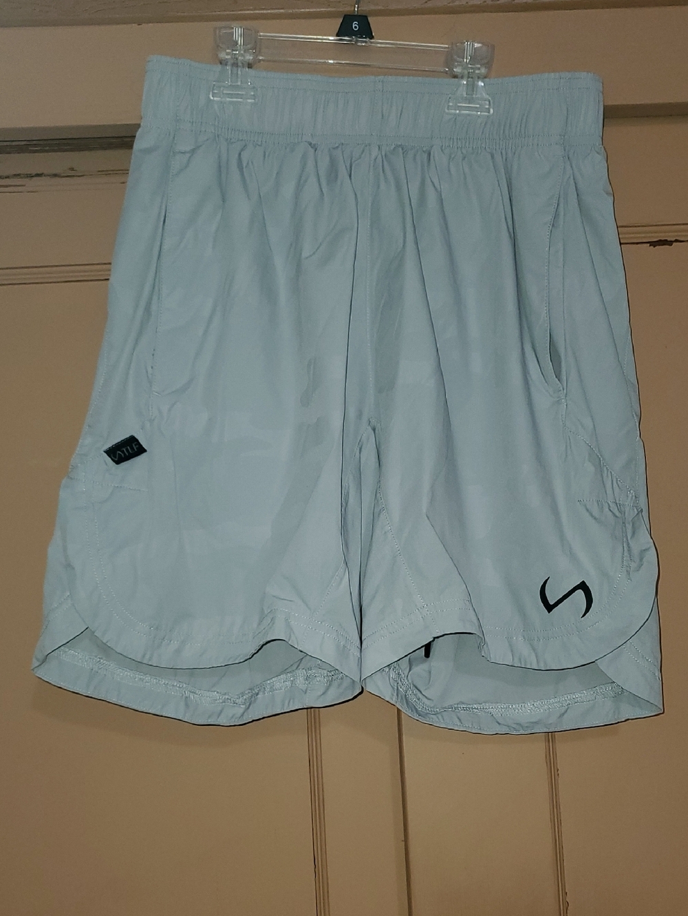 Light Gray Men's Athletic Shorts with Elastic Waistband
